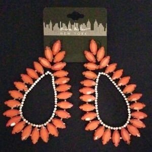 Nicole Miller red teardrop earrings